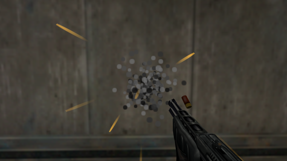 Quake II style wall impact particles
